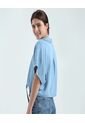 Camisa Para Mujer Manga Corta Color Azul  Marca Ostu #40010145 de Ostu