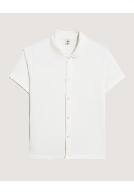 Camisa  Infantil Niño Manga Corta Color Crema Marca Ostu #80018213