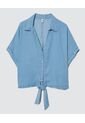 Camisa Para Mujer Manga Corta Color Azul  Marca Ostu #40010145 de Ostu