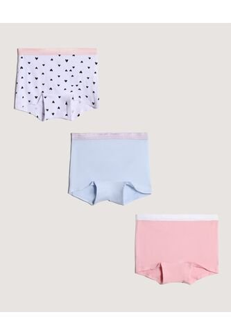 Ropa Interior X3 Infantil Niña Boxer Color Negro Marca Ostu #90180107 Ostu