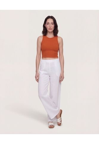 Top  Para Mujer Cuello Redondo Color Terracota Marca Ostu #40228217 Ostu