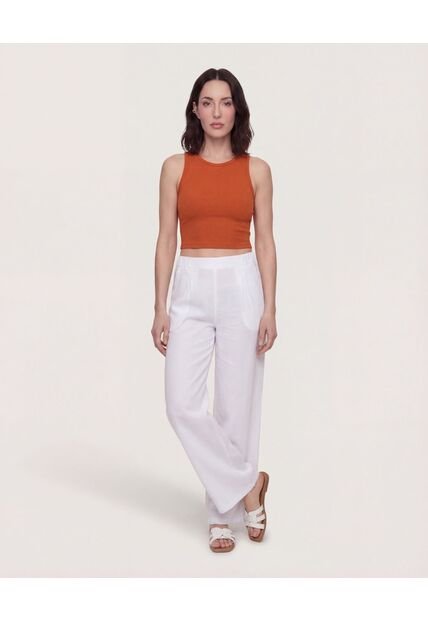 Top  Para Mujer Cuello Redondo Color Terracota Marca Ostu #40228217