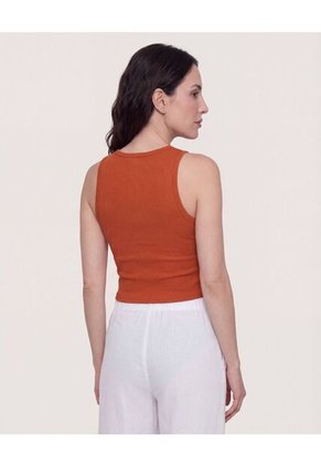 Top  Para Mujer Cuello Redondo Color Terracota Marca Ostu #40228217