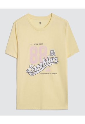 Camiseta Para Mujer Manga Corta Color Amarillo  Marca Ostu #40092053