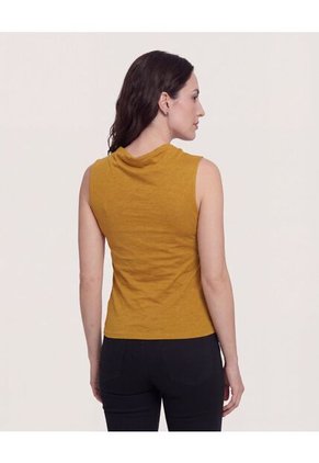 Camiseta Para Mujer Manga Sisa Cuello Redondo Color Mostaza Marca Ostu #40097966