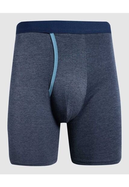 Boxer Para Hombre Bragueta Medio Algodón Color Azul  Marca Ostu #60000447