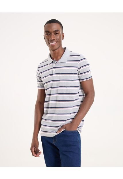 Polo Para Hombre Cuello Tejido Con Bolsillo Color Gris Marca Ostu #60110800