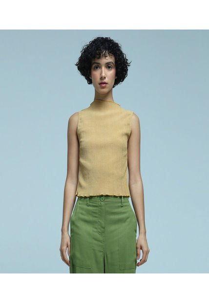 Camiseta Para Mujer Manga Sisa Color Amarillo  Marca Ostu #40091914