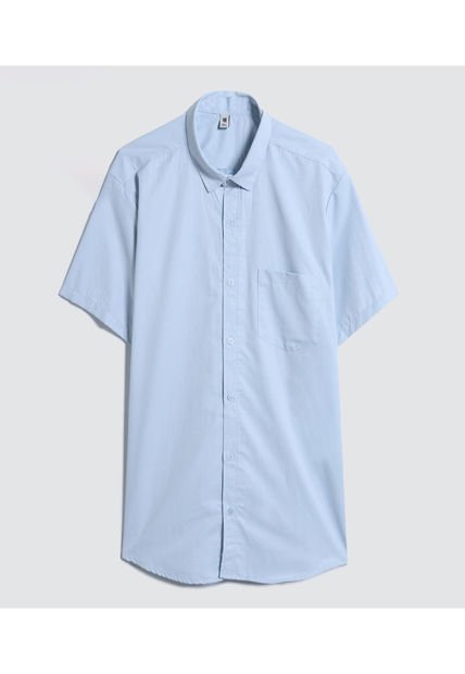 Camisa Para Hombre Manga Corta Con Bolsillo Color Azul  Marca Ostu #60010628