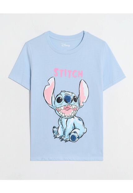 Camiseta  Para Mujer Manga Corta Cuello Redondo Color Celeste Marca Ostu #40092756