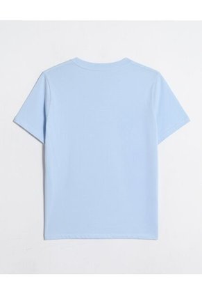 Camiseta  Para Mujer Manga Corta Cuello Redondo Color Celeste Marca Ostu #40092756