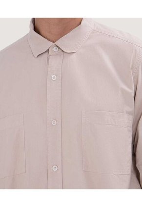 Camisa Para Hombre Manga Larga Con Bolsillo Color Beige Marca Ostu #60010680