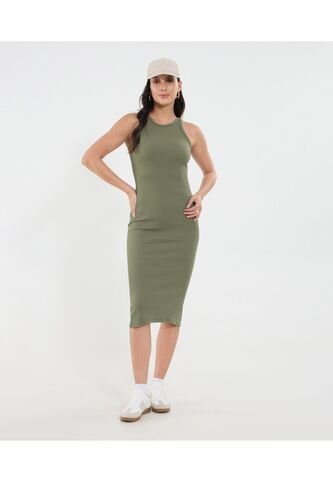 Vestido Para Mujer M/Sisa Largo Color Verde Marca Ostu #40170328 Ostu