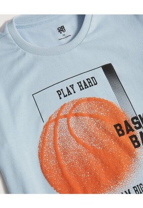 Camiseta Infantil Niño Manga Corta Cuello Redondo Color Azul Marca Ostu #80090313