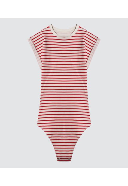 Body Para Mujer Manga Corta Color Rojo Marca Ostu #40200118