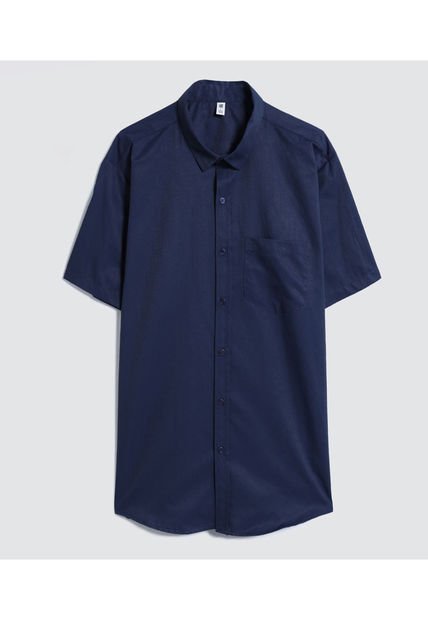Camisa Para Hombre Manga Corta Con Bolsillo Color Azul  Marca Ostu #60010696