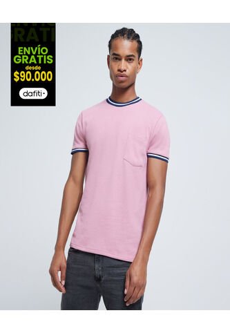 Camiseta Para Hombre Manga Corta Color Rosado  Marca Ostu #60091172 Ostu