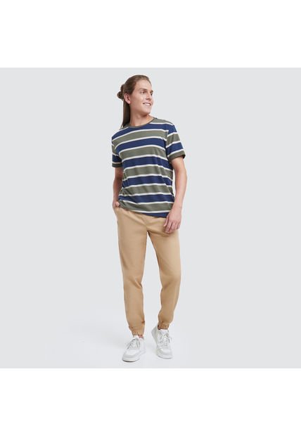 Camiseta Para Hombre Manga Corta Color Azul  Marca Ostu #60090798