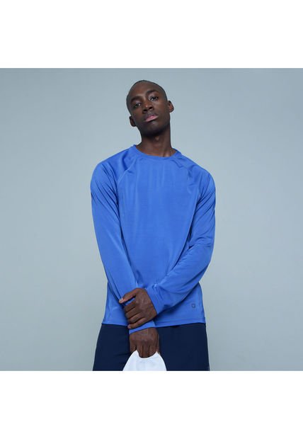 Camiseta Para Hombre Manga Larga Color Azul  Marca Ostu #60091124