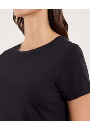 Camiseta Para Mujer Manga Corta Cuello Redondo Color Negro Marca Ostu #40092423