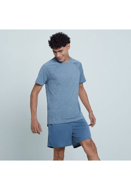 Camiseta Para Hombre Manga Corta Color Azul  Marca Ostu #60091117