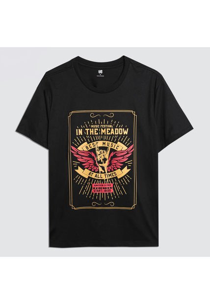 Camiseta Para Hombre Manga Corta Color Negrocarbon Marca Ostu #60091253