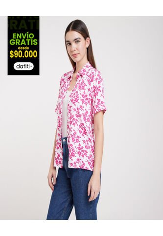 Blusa Para Mujer Manga Corta Color Rosado  Marca Ostu #40120722 Ostu