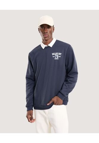 Buzo Para Hombre Cuello Redondo Color Azul Marca Ostu #60060559 Ostu