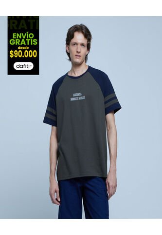 Camiseta Para Hombre Manga Corta Color Verde  Marca Ostu #60091155 Ostu