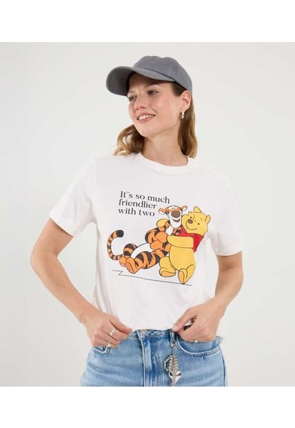 Camiseta Para Mujer Manga Corta Cuello Redondo Color Crema Marca Ostu #40092588