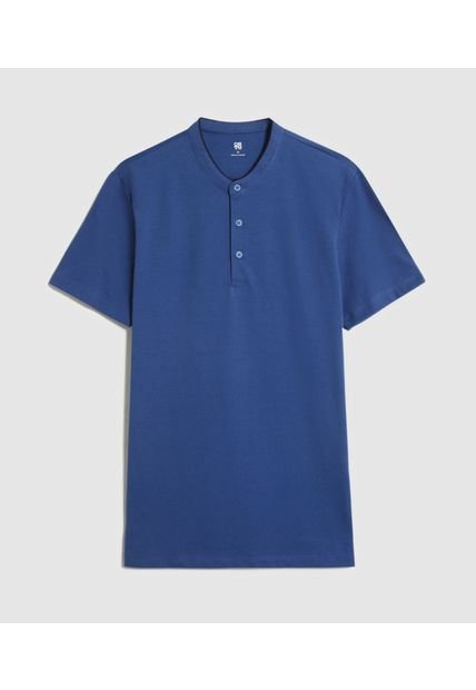 Polo Para Hombre Cuello Mao Sin Bolsillo Color Azul Marca Ostu #60110777