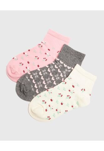 Medias Infantil Niña Tobillera Color Negro Marca Ostu #90980145 Ostu