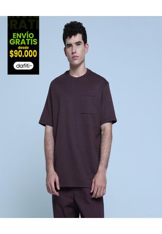 Camiseta Para Hombre Manga Corta Color Café  Marca Ostu #60091190 Ostu