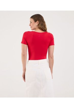 Body Para Mujer Manga Corta Color Rojo Marca Ostu #40200203