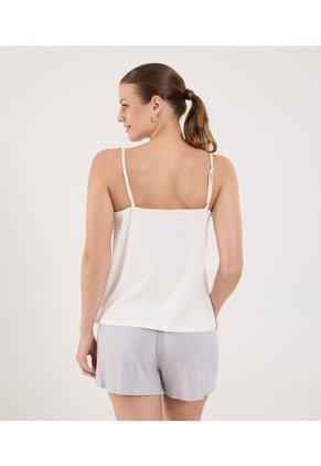 Camiseta Para Mujer Manga Sisa Cuello V Color Marfil Marca Ostu #40092493
