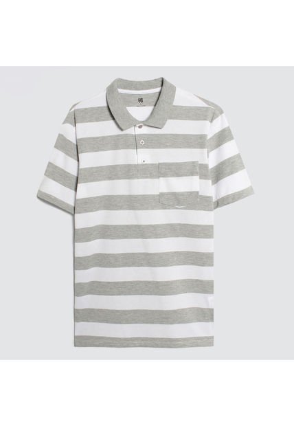 Polo Para Hombre Cuello Tejido Con Bolsillo Color Gris  Marca Ostu #60110609