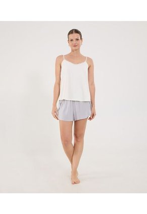 Camiseta Para Mujer Manga Sisa Cuello V Color Marfil Marca Ostu #40092493