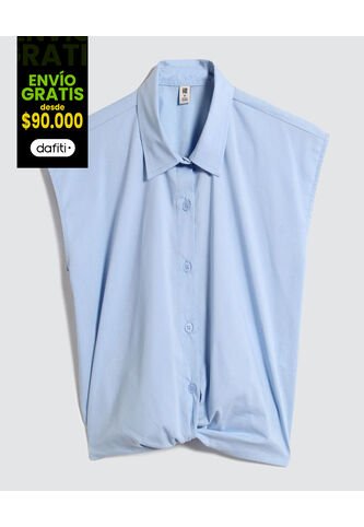 Blusa Para Niña Manga Sisa Color Azul  Marca Ostu #90120046 Ostu