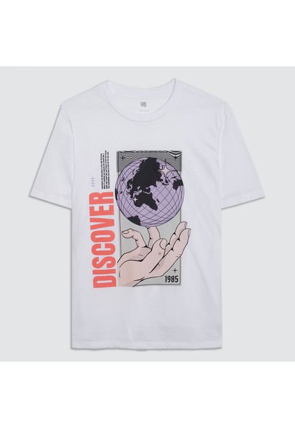 Camiseta Para Hombre Manga Corta Color Hueso Marca Ostu #60091269