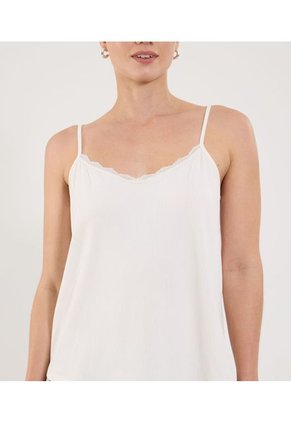 Camiseta Para Mujer Manga Sisa Cuello V Color Marfil Marca Ostu #40092493
