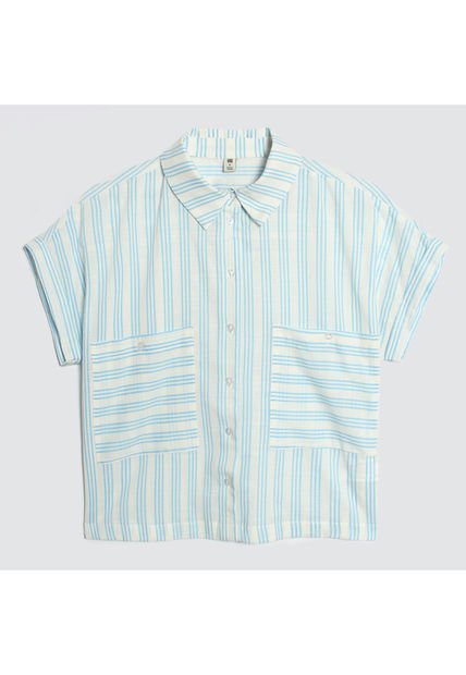 Camisa Para Mujer Manga Corta Color Azul  Marca Ostu #40010194