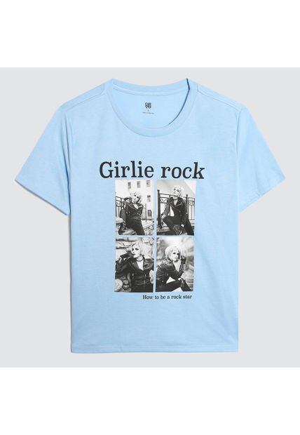 Camiseta Para Mujer Manga Corta Color Azul  Marca Ostu #40092044
