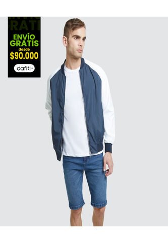 Chaqueta Para Hombre Bomber Color Blanco Marca Ostu #60080083 Ostu