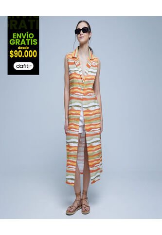 Chaqueta Para Mujer Kimono Color Naranja Marca Ostu #40080212 Ostu