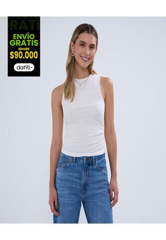 Camiseta Para Mujer Manga Sisa Color Crema Marca Ostu #40092257 Ostu