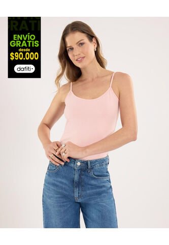 Top Para Mujer Cuello Redondo Color Rosado  Marca Ostu #40220263 Ostu