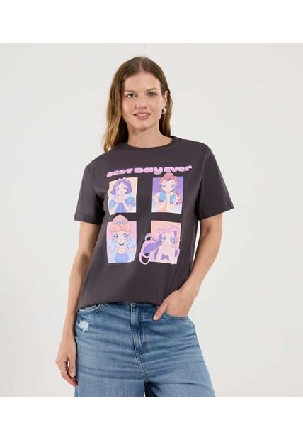 Camiseta Para Mujer Manga Corta Cuello Redondo Color Gris Marca Ostu #40092590
