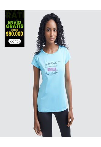 Camiseta Para Mujer Manga Corta Color Azul  Marca Ostu #40091407 Ostu