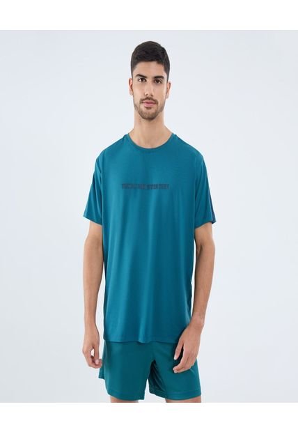Camiseta Para Hombre Manga Corta Cuello Redondo Color Verde Marca Ostu #60091614
