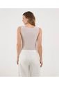 Body Para Mujer Manga Sisa Color Beige Marca Ostu #40200210 de Ostu